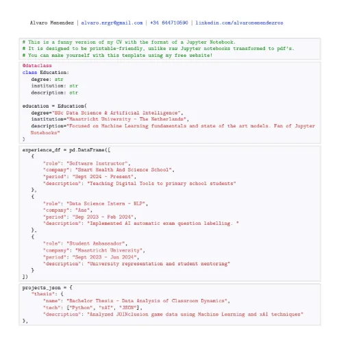 CV Generator Example